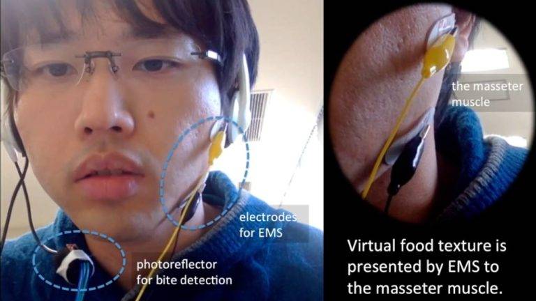 Gesichtselektroden helfen beim Schmecken und Kauen in Virtual Reality