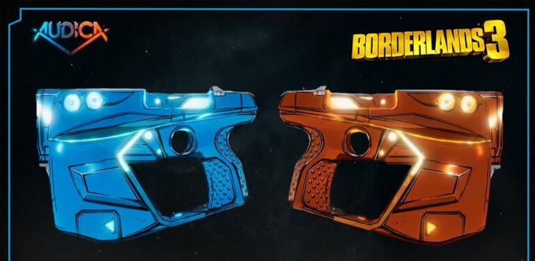 Audica mit Borderlands 3 Pistolen