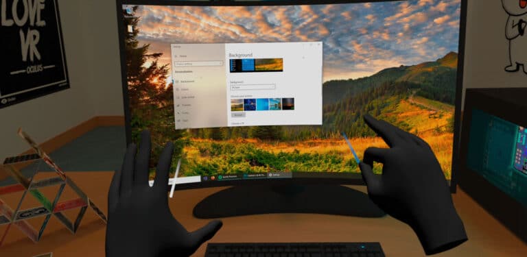 Virtual Desktop mit Hand Tracking